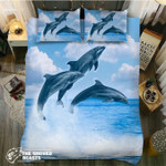 Four Dolphins Jumping3D Customize Bedding Set Duvet Cover SetBedroom Set Bedlinen
