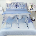 Grey Horses Innowy Winter 3D Customize Bedding Set Duvet Cover SetBedroom Set Bedlinen