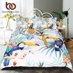 Toucan Tropical Plant Pineapple oft Flower Quilt Cover Wholesale3D Customize Bedding Set Duvet Cover SetBedroom Set Bedlinen