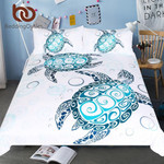 TurtlesTortoiseMarine Animal Home TextilesCartoon Blue and White Bedclothes3D Customize Bedding Set Duvet Cover SetBedroom Set Bedlinen