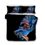 3D Design Fish Pattern Queen KingizeQuilt Pillow CoverlUnderwater World Blue Fish3D Customize Bedding Set Duvet Cover SetBedroom Set Bedlinen