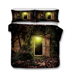 Door To Mysterious World In Forest 3D Customize Bedding Set Duvet Cover SetBedroom Set Bedlinen