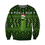 PICKLE RICK KNITTING PATTERN 3D PRINT UGLY CHRISTMAS SWEATER