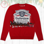 Budweiser Label Clydesdale Hitch Ugly Christmas Sweater
