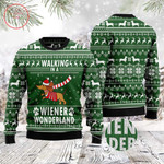 Walking In A Wiener Wonderland Dachshund Ugly Christmas Sweater