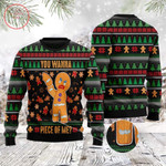 You Wanna Piece Of Me Gingerbread Man Ugly Christmas Sweater