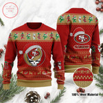 San Francisco 49ers Grateful Dead Skull and Bears Ugly Christmas Sweater