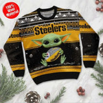Baby Yoda Pittsburgh Steelers Ugly Christmas Sweater - Diosweater