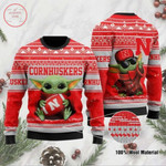 Baby Yoda Nebraska Cornhuskers Ugly Christmas Sweater - Diosweater