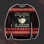 The Real Pandemic Is Media Propaganda Black Color Ugly Christmas Sweater