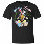 Happy Easter Giraffe With Bunny Ear & Eggs Easter T-shirt