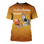 Bunny Artist and Easter Eggs 3D Easter T-shirt