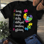 Autism Special Demands. Always Unique Totally Intelligent Sometimes Mysterious 2D T-shirt