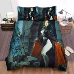 Halloween Sexy Vampire Lady And Death Man Bed Sheets Spread Duvet Cover Bedding Sets