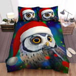 The Art Of Christmas - Red Hat Owl Paint Bed Sheets Spread Duvet Cover Bedding Sets