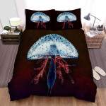 Sealife Jellyfish Under The Sea Bed Sheets Spread Comforter Duvet Cover Bedding Sets