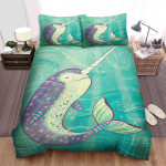 The Wild Animal - The Narwhal Smiling Art Bed Sheets Spread Duvet Cover Bedding Sets