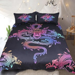 Rainbow Chinese Dragon Cotton Bed Sheets Spread Comforter Duvet Cover Bedding Sets