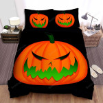 Halloween Jack-O-Lantern With Green Light Bed Sheets Spread Duvet Cover Bedding Sets