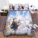Re:Zero Characters In The Snow Bed Sheets Spread Comforter Duvet Cover Bedding Sets