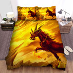 The Wild Animal - The Demon Horse In Fire Bed Sheets Spread Duvet Cover Bedding Sets