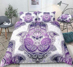 Purple Boho Hamsa Hand Cotton Bed Sheets Spread Comforter Duvet Cover Bedding Sets