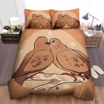 The Wildlife - The Pigeon Kissing Cartoon Bed Sheets Spread Duvet Cover Bedding Sets