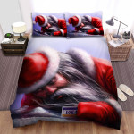 Christmas Art, Santa Claus Getting High Bed Sheets Spread Duvet Cover Bedding Sets