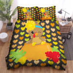 Thanksgiving Baby Turkey Hearts Bed Sheets Spread Comforter Duvet Cover Bedding Sets