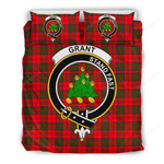 Grant Clan Badge Tartan Cotton Bed Sheets Spread Comforter Duvet Cover Bedding Sets