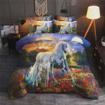 Unicorn Flower Pattern Cotton Bed Sheets Spread Comforter Duvet Cover Bedding Sets