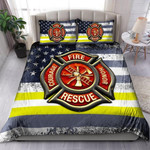 Firefighter And American Flag  Bed Sheets Spread Comforter Duvet Cover Bedding Sets