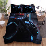 Biker Girl On Tron Bike Digital Artwork Bed Sheets Spread Duvet Cover Bedding Sets