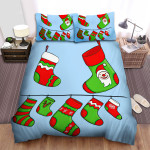The Christmas Art - Colorful Hanged Sock Bed Sheets Spread Duvet Cover Bedding Sets