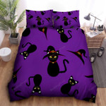 Witch - Black Cat In Witch Hat Bed Sheets Spread Comforter Duvet Cover Bedding Sets