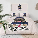 Pug Dogs Graduation Congrats  Bed Sheets Spread Comforter Duvet Cover Bedding Sets