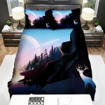 The Wildlife - The White Deer From A Cave Bed Sheets Spread Duvet Cover Bedding Sets