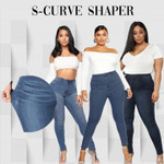 Margot Perfect Skinny Fit Stretch Pull-On Push-Up Plus-Size Denim Jeans Leggings
