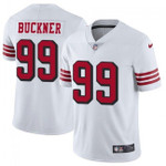 49ers #99 DeForest Buckner White Team Color V-neck Short-sleeve Jersey For Fans