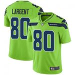 Seahawks #80 Steve Largent Green Team Color V-neck Short-sleeve Jersey For Fans
