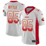 49ers #85 George Kittle White Team Color V-neck Short-sleeve Jersey For Fans
