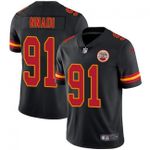 Chiefs #91 Derrick Nnadi Black Team Color V-neck Short-sleeve Jersey For Fans