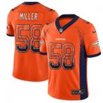 Broncos #58 Von Miller Orange Team Color V-neck Short-sleeve Jersey For Fans