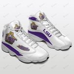Lsu Tigers Team  Air Jordan 13 Shoes Sneaker Gift Shoes For Fan , shoes Sport for Men for women white yeallow