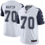 Cowboys #70 Zack Martin White Team Color V-neck Short-sleeve Jersey For Fans