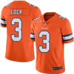 Broncos #3 Drew Lock Orange Team Color V-neck Short-sleeve Jersey For Fans