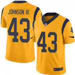 Rams #43 John Johnson III Gold Team Color V-neck Short-sleeve Jersey For Fans