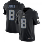 Giants #8 Daniel Jones Black Team Color V-neck Short-sleeve Jersey For Fans