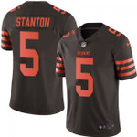 Browns #5 Drew Stanton Brown Team Color V-neck Short-sleeve Jersey For Fans