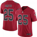 Falcons #25 Ito Smith Red Team Color V-neck Short-sleeve Jersey For Fans